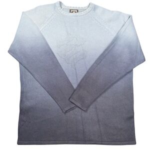 Vintage Rocawear Knit Sweater Blue Gradient Logo Crewneck XL